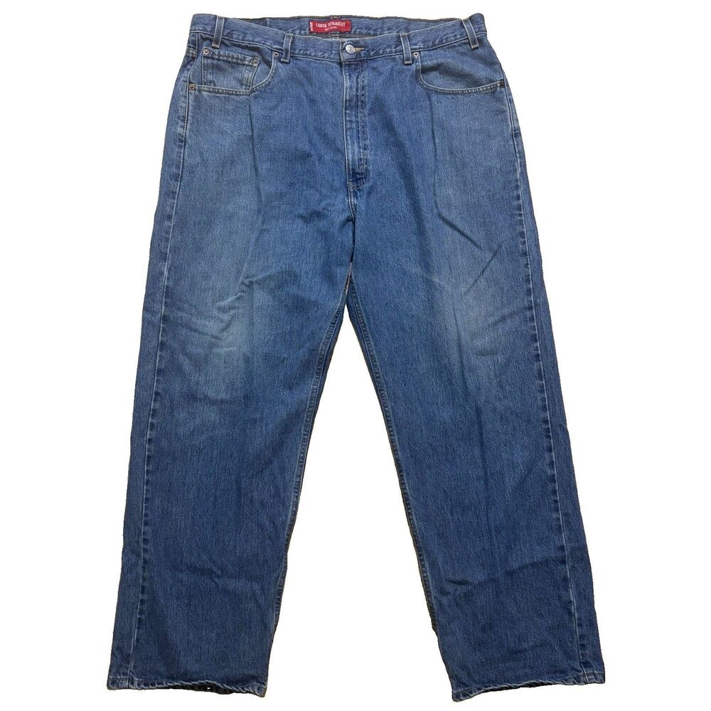 Levis 569 Loose Straight Jeans Sz 42x32 Blue Baggy Skater Grunge Y2K Vintage USA